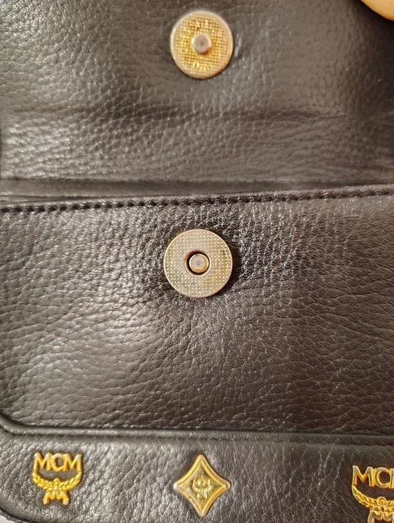 MCM Black Leather Visetos Logo Backpack with Gold Hardware - Picture 11 of 15